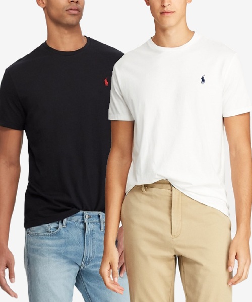 [폴로] 라운드 반팔 티셔츠_화이트S + 블랙S